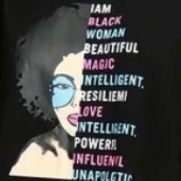 NWT Black “I Am” Sweatshirt Dress One size - Picture 2 of 2